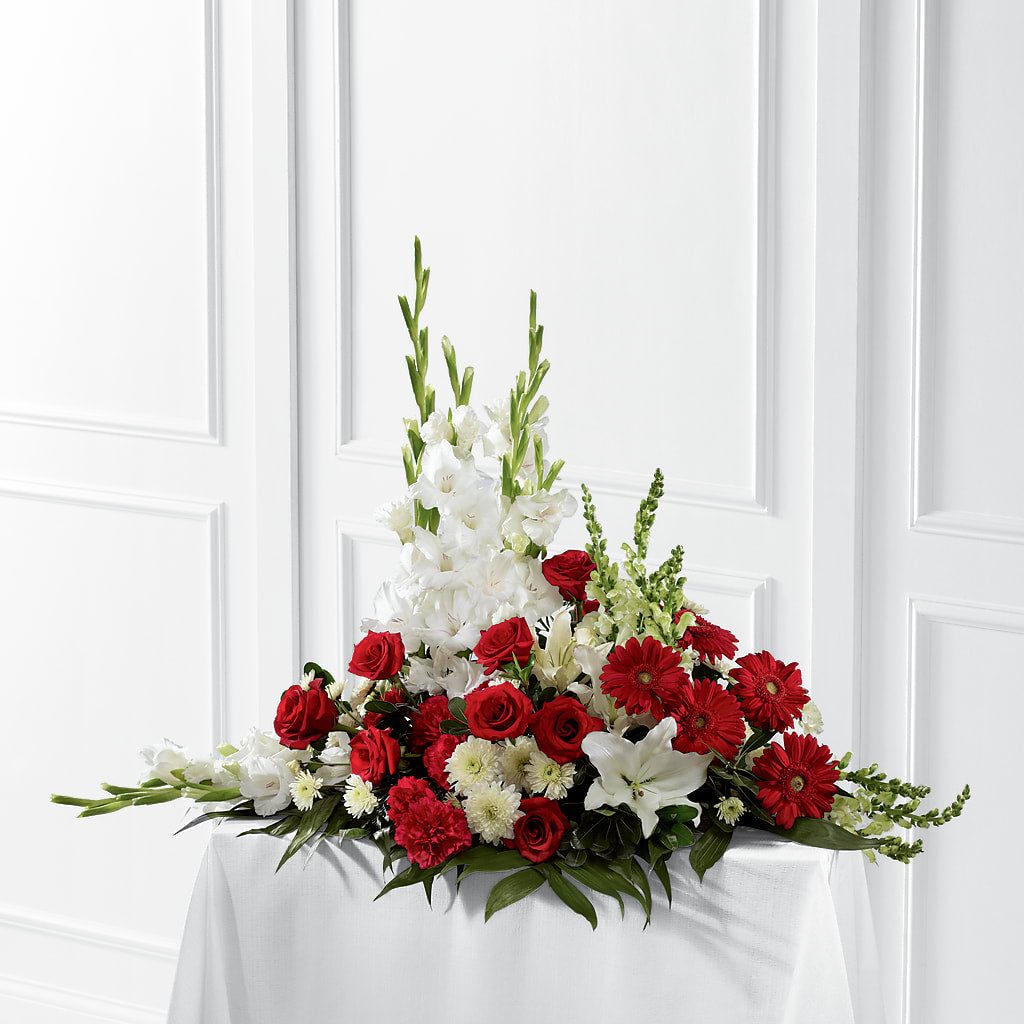 Crimson & White Arrangement – SINK'S FLOWER SHOP & GREENHOUSE, Findlay OH