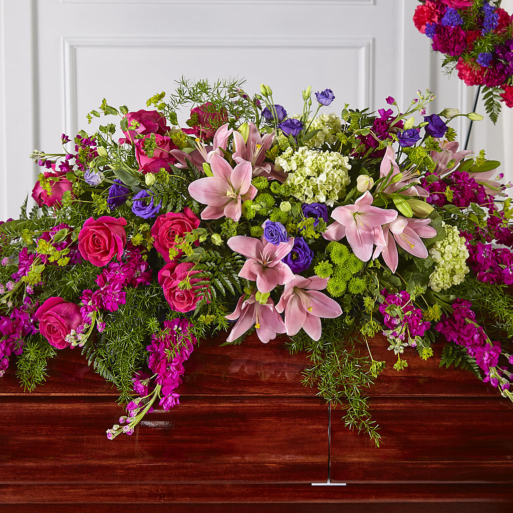 Radiant Tribute Casket Spray – SINK'S FLOWER SHOP & GREENHOUSE, Findlay OH
