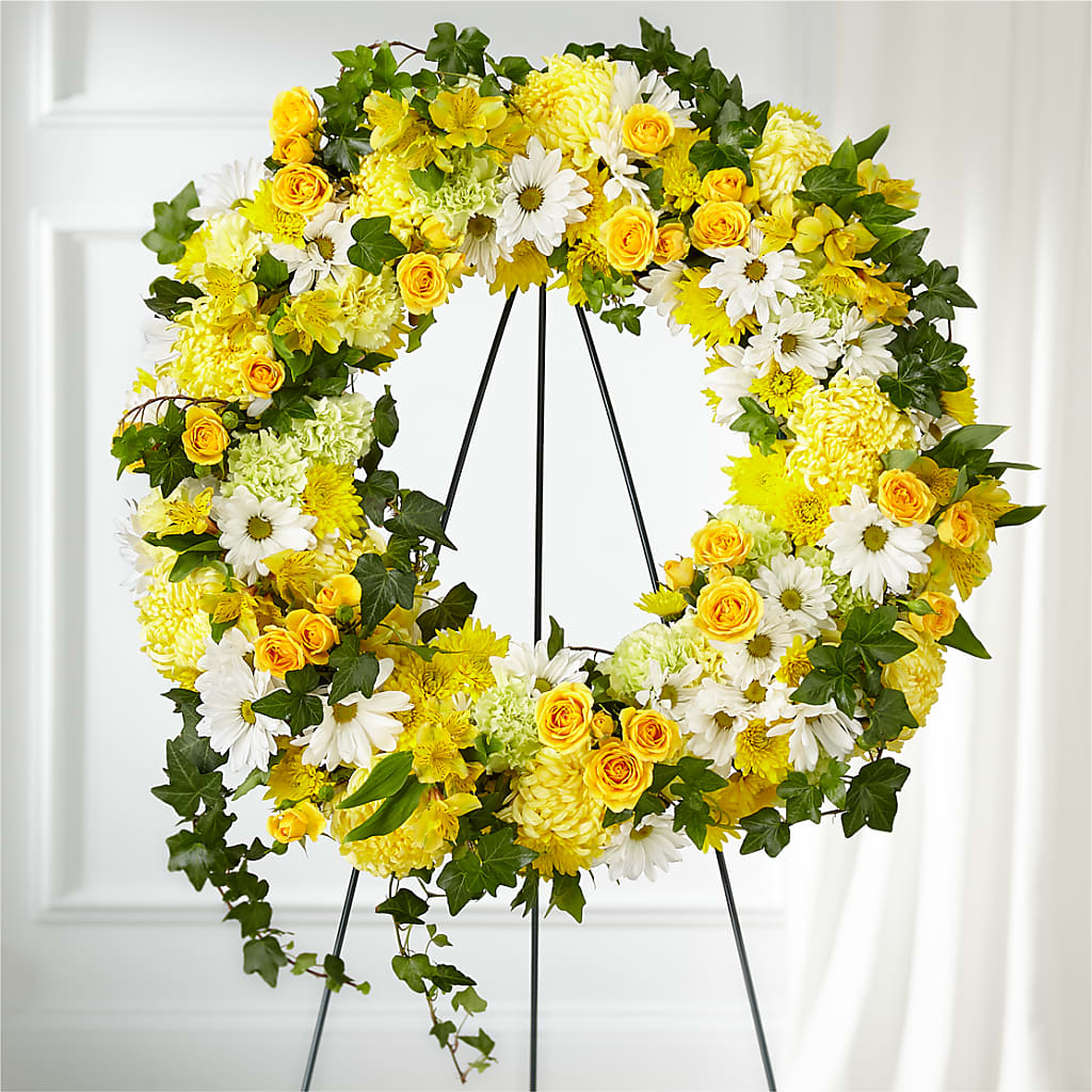 Golden Remembrance Wreath – SINK'S FLOWER SHOP & GREENHOUSE, Findlay OH