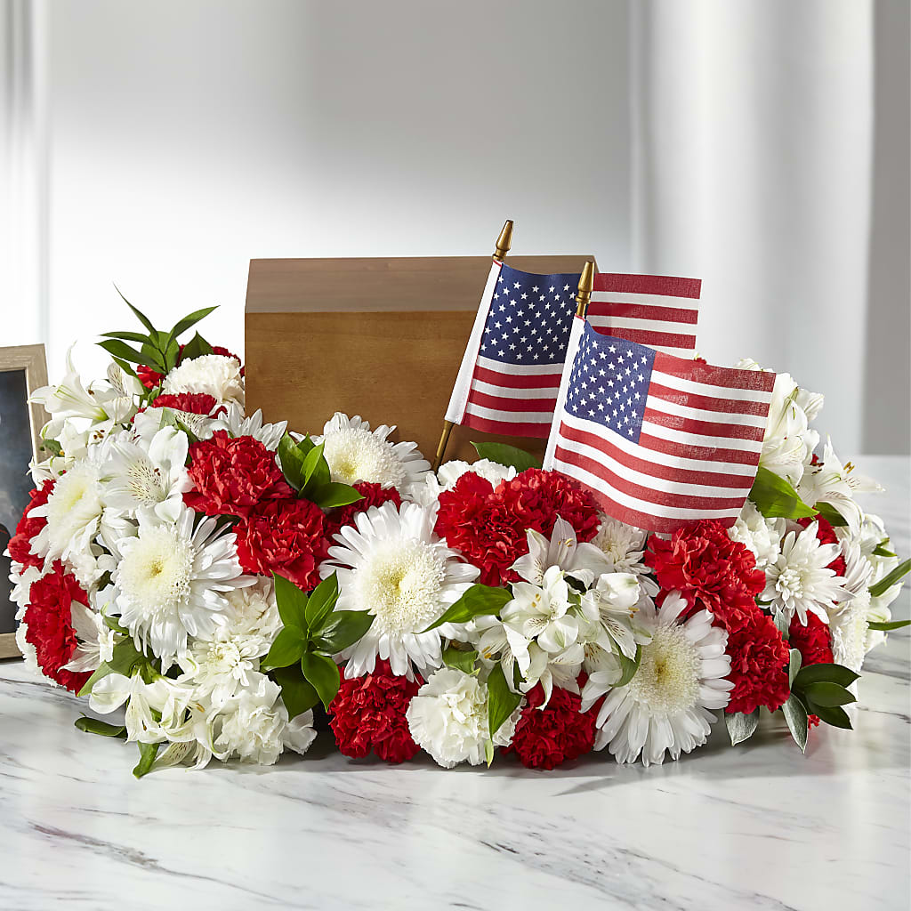 Spirit of Patriotism Cremation Adornment – SINK'S FLOWER SHOP & GREENHOUSE, Findlay OH