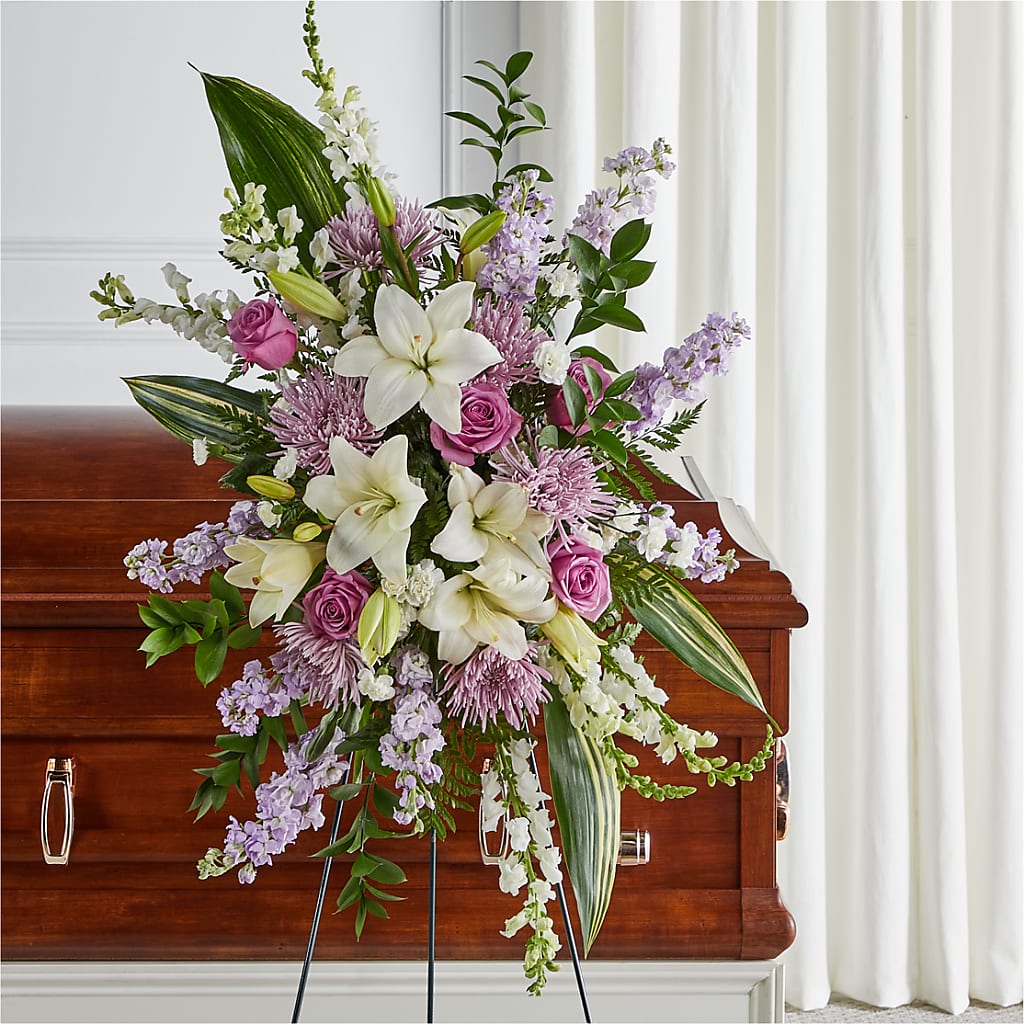 Grateful Hearts Standing Spray – SINK'S FLOWER SHOP & GREENHOUSE, Findlay OH