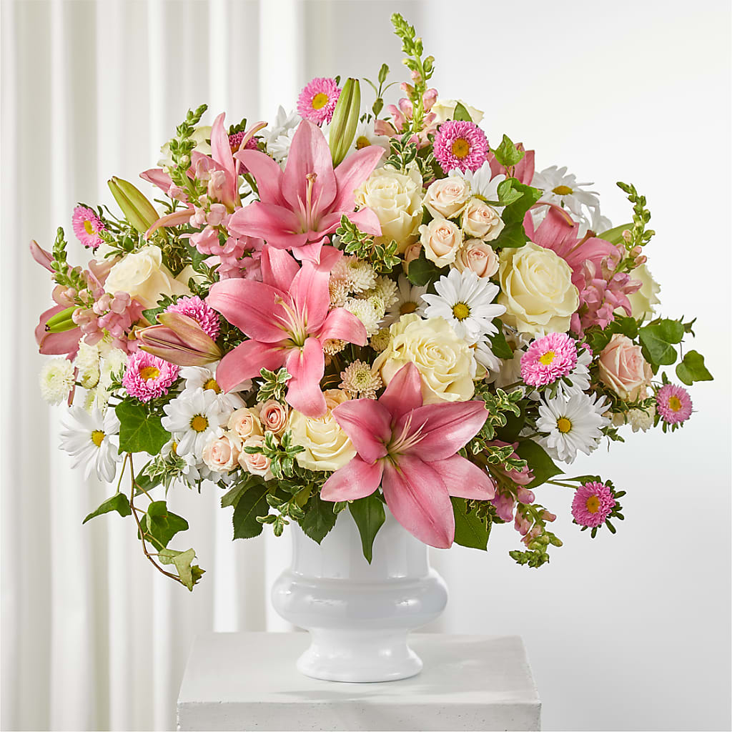 Empathetic Blooms Urn Arrangement – SINK'S FLOWER SHOP & GREENHOUSE, Findlay OH