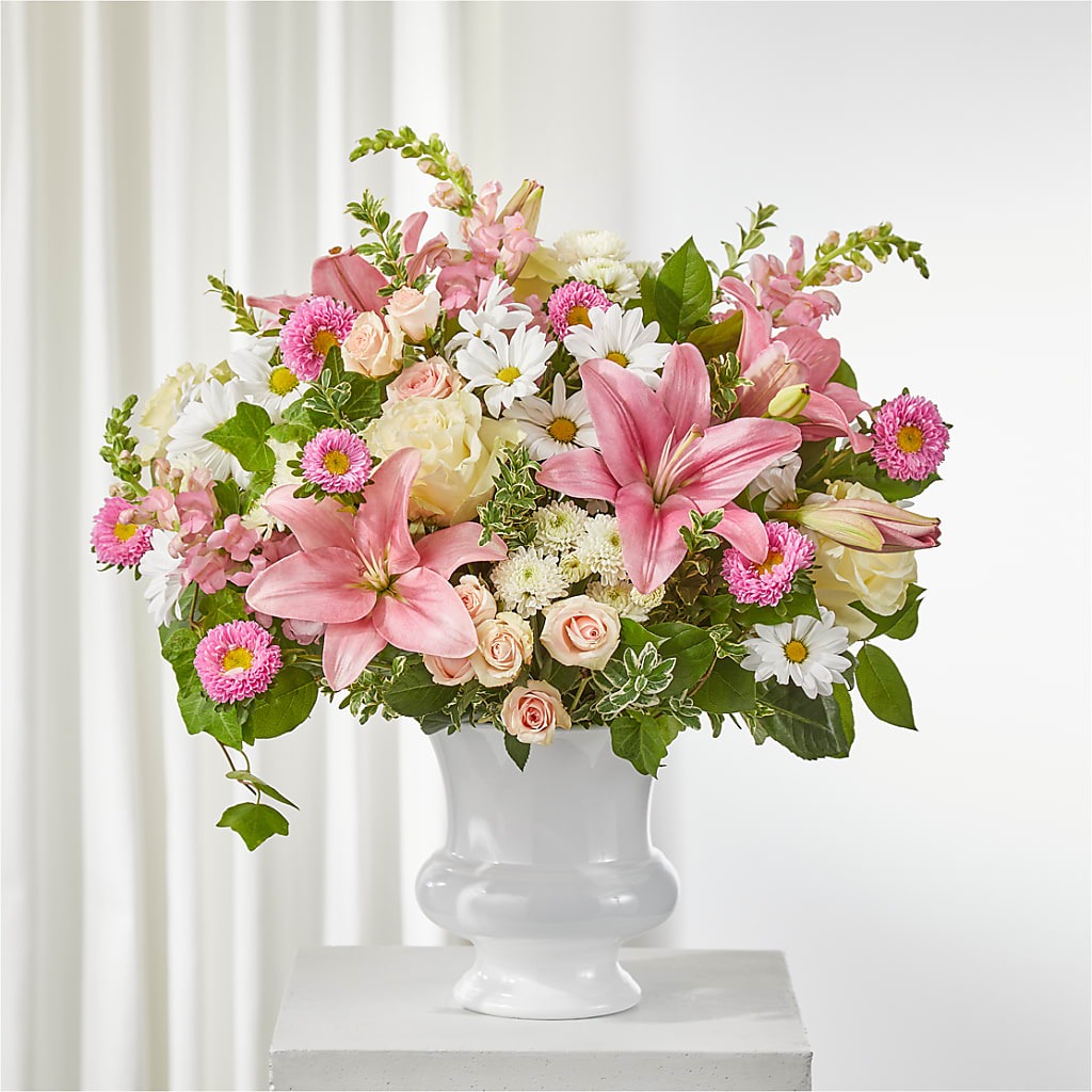 Empathetic Blooms Urn Arrangement – SINK'S FLOWER SHOP & GREENHOUSE, Findlay OH