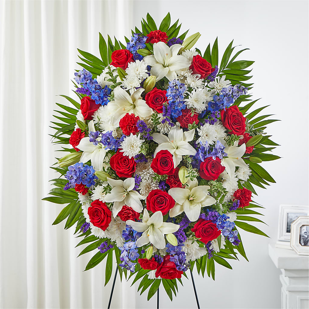 Cherished Service Standing Spray – SINK'S FLOWER SHOP & GREENHOUSE, Findlay OH