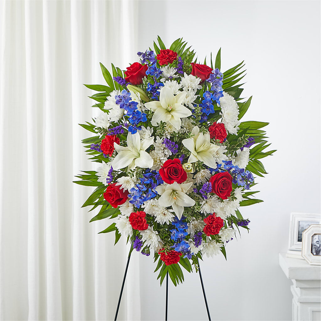 Cherished Service Standing Spray – SINK'S FLOWER SHOP & GREENHOUSE, Findlay OH