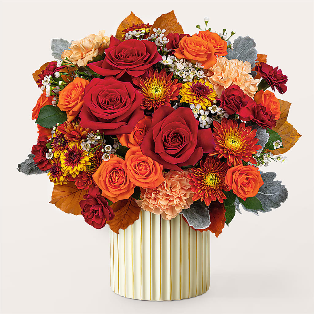 Merlot Bouquet with Ivory Vase – SINK'S FLOWER SHOP & GREENHOUSE, Findlay OH