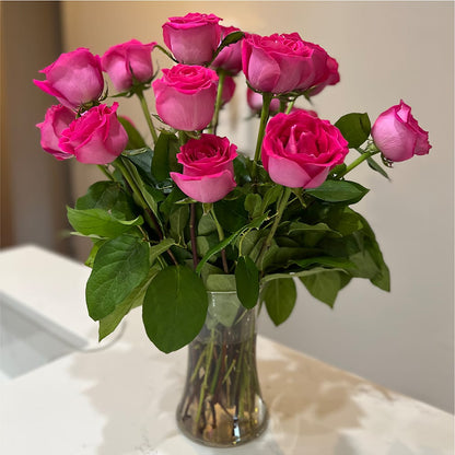 Long Stem Pink Rose Bouquet – SINK'S FLOWER SHOP & GREENHOUSE, Findlay OH