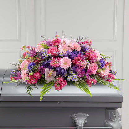 Glorious Garden Casket Spray – SINK'S FLOWER SHOP & GREENHOUSE, Findlay OH