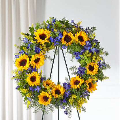 Bright Rays Wreath – SINK'S FLOWER SHOP & GREENHOUSE, Findlay OH
