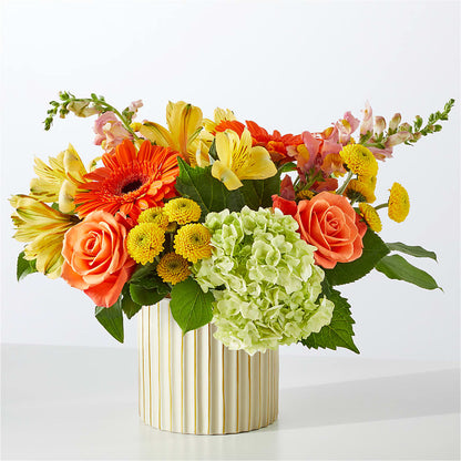 Autumn Sunshine Bouquet with Ivory Vase – SINK'S FLOWER SHOP & GREENHOUSE, Findlay OH