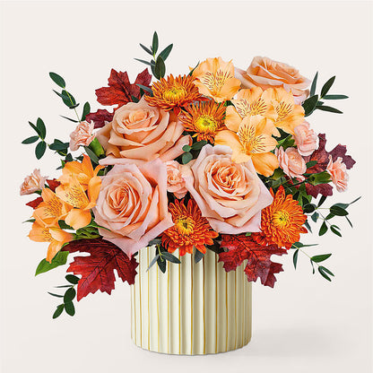 Spiced Latte Bouquet with Ivory Vase – SINK'S FLOWER SHOP & GREENHOUSE, Findlay OH