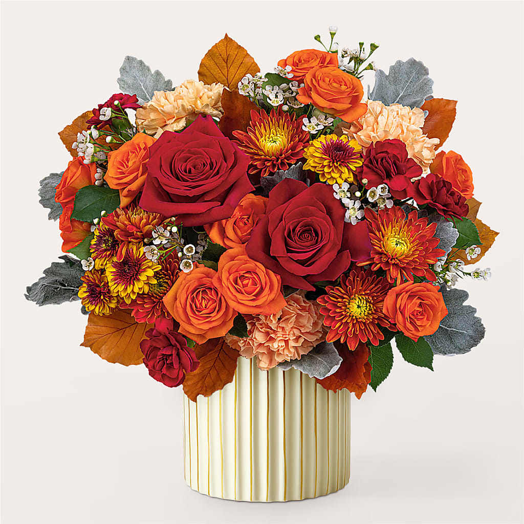Merlot Bouquet with Ivory Vase – SINK'S FLOWER SHOP & GREENHOUSE, Findlay OH