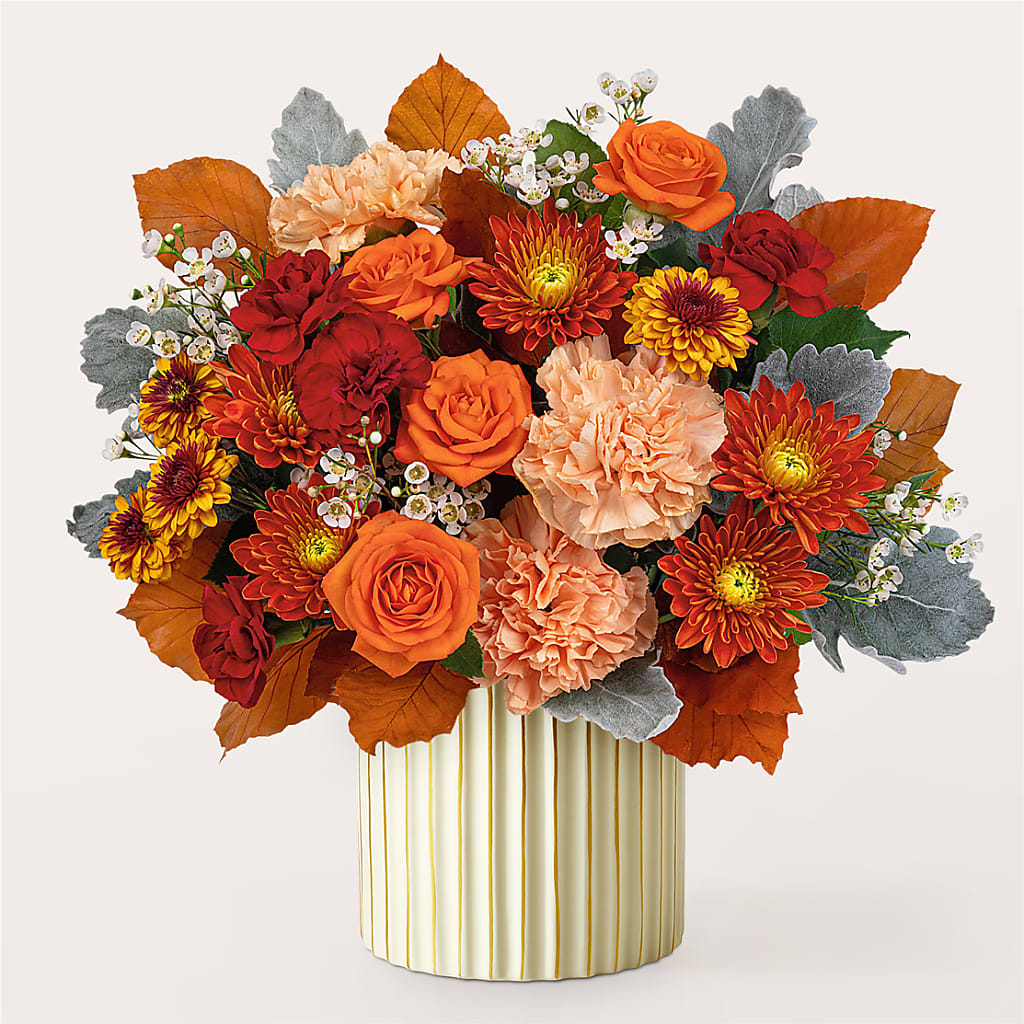 Merlot Bouquet with Ivory Vase – SINK'S FLOWER SHOP & GREENHOUSE, Findlay OH