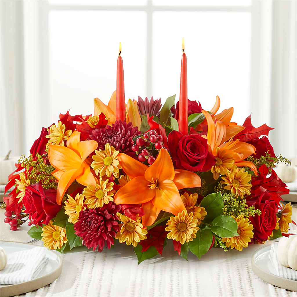 Autumn's Embrace Centerpiece – SINK'S FLOWER SHOP & GREENHOUSE, Findlay OH